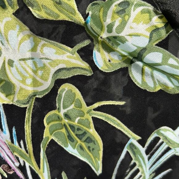 Aris A women Silk Velvet Burnout Floral Tropical Print beaded cardigan one size - Picture 10 of 12